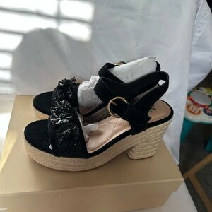 NYDJ Black Platform Sandals with Chunky Heel